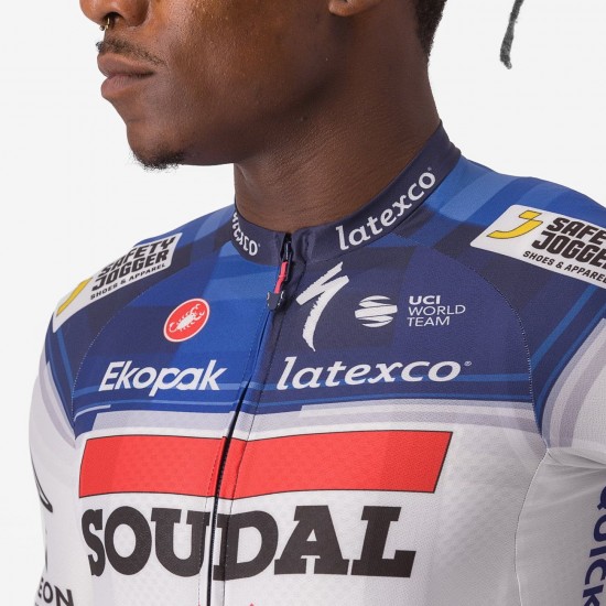 Soudal Quick-Step 2023 Aero Race 6.1 Radtrikot kurzarm-Radsport-Profi-Team Soudal Quick-Step 2023 Aero Race 6.1 Radtrikot kurzarm-Radsport-Profi-Team