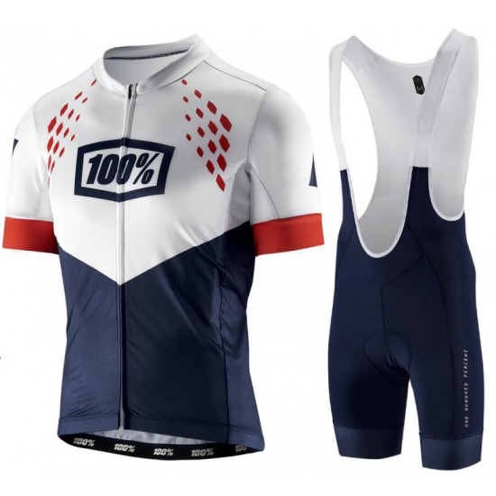100% Exceed Blue Fahrradbekleidung Radtrikot Satz Kurzarm+Kurz Trägerhose J71TN