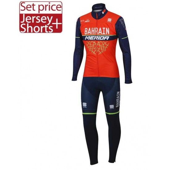 2017 Bahrain Merida Fahrradbekleidung Radtrikot Langarm+Lang Trägerhose WL5GA 2017 Bahrain Merida Fahrradbekleidung Radtrikot Langarm+Lang Trägerhose WL5GA
