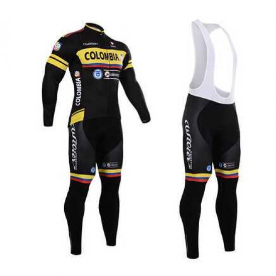 2015 Colombia Fahrradbekleidung Radtrikot Langarm+Lang Trägerhose WQCZS 2015 Colombia Fahrradbekleidung Radtrikot Langarm+Lang Trägerhose WQCZS