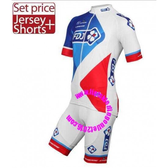 2016 FDJ Fahrradbekleidung Radteamtrikot Kurzarm+Kurz Radhose Kaufen blanc set WL4HM 2016 FDJ Fahrradbekleidung Radteamtrikot Kurzarm+Kurz Radhose Kaufen blanc set WL4HM