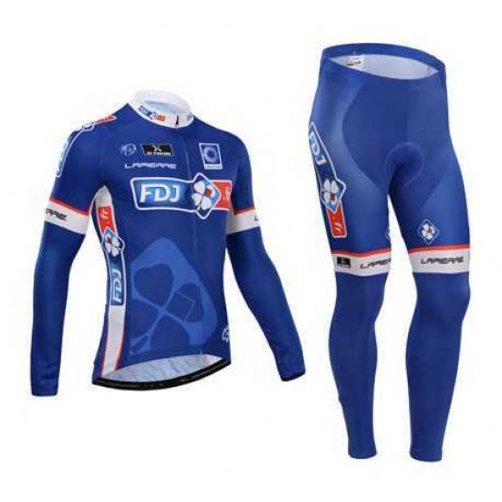 FDJ.fr 2014 Fahrradbekleidung Radtrikot Satz Langarm und Lange Radhose blau HIICN FDJ.fr 2014 Fahrradbekleidung Radtrikot Satz Langarm und Lange Radhose blau HIICN