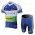 2013 Green Edge ORICA Fahrradkleidung Radsportbekleidung Kurzarm Trikot+Trägerhose Kurz blau ESBSK