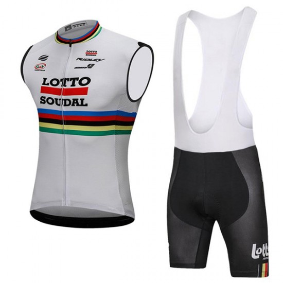 2018 Lotto Soudal weiß Set Mouwloze+Kurz Trägerhose K2Q3H 2018 Lotto Soudal weiß Set Mouwloze+Kurz Trägerhose K2Q3H