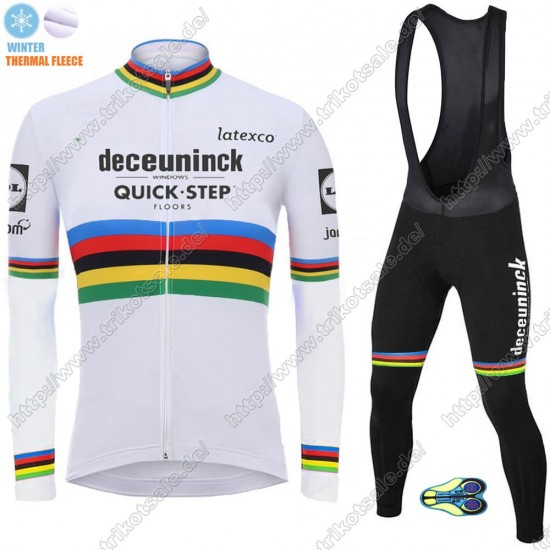 Winter Thermal Fleece Deceuninck quick step 2021 UCI World Champion Fahrradbekleidung Radtrikot Langarm+Lang Trägerhose RZFCW Winter Thermal Fleece Deceuninck quick step 2021 UCI World Champion Fahrradbekleidung Radtrikot Langarm+Lang Trägerhose RZFCW