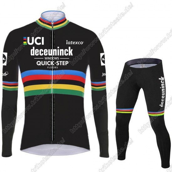 Deceuninck quick step 2021 UCI World Champion Fahrradbekleidung Radtrikot Langarm+Lang Trägerhose JKYEX Deceuninck quick step 2021 UCI World Champion Fahrradbekleidung Radtrikot Langarm+Lang Trägerhose JKYEX