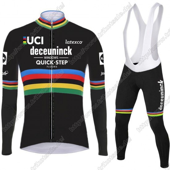Deceuninck quick step 2021 UCI World Champion Fahrradbekleidung Radtrikot Langarm+Lang Trägerhose STECH Deceuninck quick step 2021 UCI World Champion Fahrradbekleidung Radtrikot Langarm+Lang Trägerhose STECH