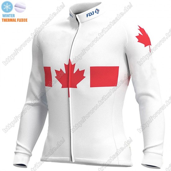 Canada FDJ Winter Thermal Fleece 2021 Fahrradbekleidung Radtrikot Langarm LXJLW Canada FDJ Winter Thermal Fleece 2021 Fahrradbekleidung Radtrikot Langarm LXJLW