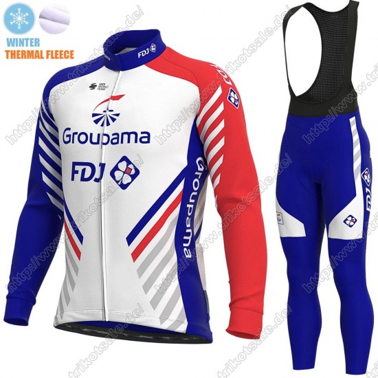 GROUPAMA FDJ Winter Thermal Fleece 2021 Fahrradbekleidung Radtrikot Langarm+Lang Trägerhose PXBPN GROUPAMA FDJ Winter Thermal Fleece 2021 Fahrradbekleidung Radtrikot Langarm+Lang Trägerhose PXBPN