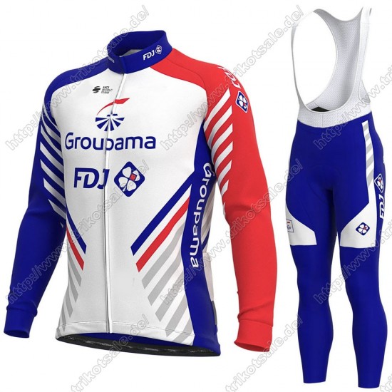 GROUPAMA FDJ 2021 Fahrradbekleidung Radtrikot Langarm+Lang Trägerhose BTZZY GROUPAMA FDJ 2021 Fahrradbekleidung Radtrikot Langarm+Lang Trägerhose BTZZY