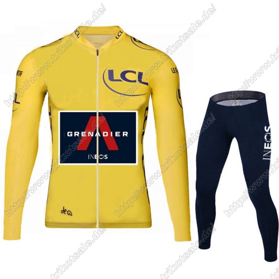 Team INEOS Grenadier Tour De France 2021 Herren Fahrradbekleidung Radtrikot Langarm+Lang Trägerhose Yellow YKWCB Team INEOS Grenadier Tour De France 2021 Herren Fahrradbekleidung Radtrikot Langarm+Lang Trägerhose Yellow YKWCB