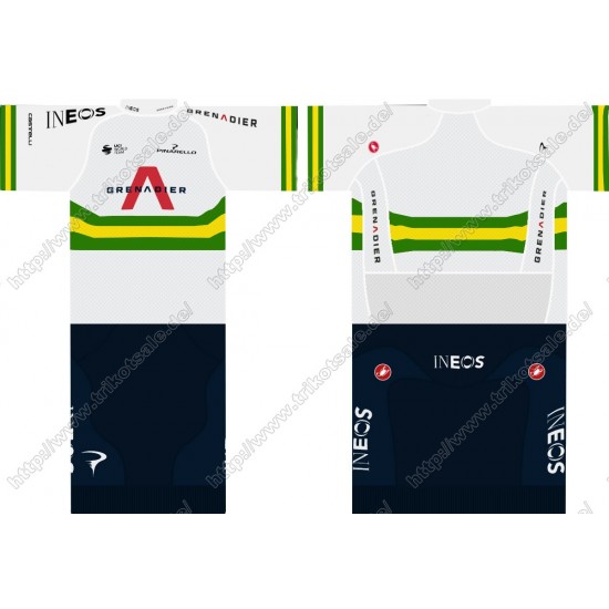 Team INEOS Grenadier 2021 UCI World Champion Fahrradbekleidung Satz Fahrradtrikot Kurzarm Trikot Und Kurz Radhose UBZPQ Team INEOS Grenadier 2021 UCI World Champion Fahrradbekleidung Satz Fahrradtrikot Kurzarm Trikot Und Kurz Radhose UBZPQ