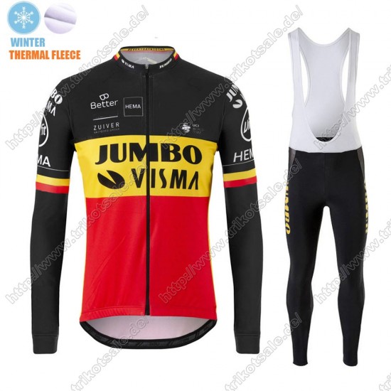 Winter Thermal Fleece Jumbo Visma 2021 Belgium Fahrradbekleidung Radtrikot Langarm+Lang Trägerhose AKKKS Winter Thermal Fleece Jumbo Visma 2021 Belgium Fahrradbekleidung Radtrikot Langarm+Lang Trägerhose AKKKS