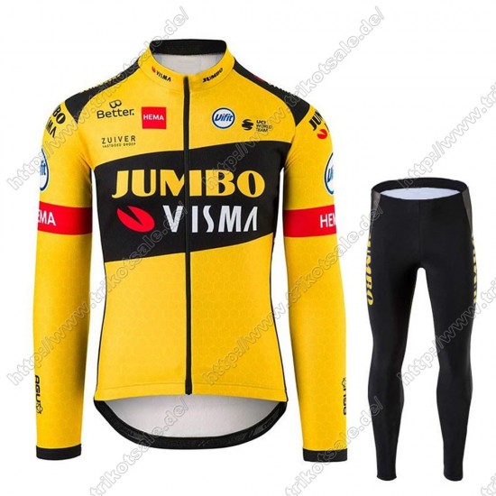 Jumbo Visma 2021 Pro Team Fahrradbekleidung Radtrikot Langarm+Lang Trägerhose BLRBX Jumbo Visma 2021 Pro Team Fahrradbekleidung Radtrikot Langarm+Lang Trägerhose BLRBX