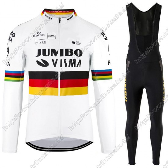 Jumbo Visma 2021 Germany Fahrradbekleidung Radtrikot Langarm+Lang Trägerhose GYRIR Jumbo Visma 2021 Germany Fahrradbekleidung Radtrikot Langarm+Lang Trägerhose GYRIR