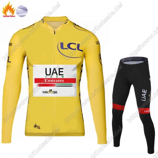 Winter Thermal Fleece UAE EMIRATES Tour De France 2021 Fahrradbekleidung Radtrikot Langarm+Lang Trägerhose XZOKJ Winter Thermal Fleece UAE EMIRATES Tour De France 2021 Fahrradbekleidung Radtrikot Langarm+Lang Trägerhose XZOKJ
