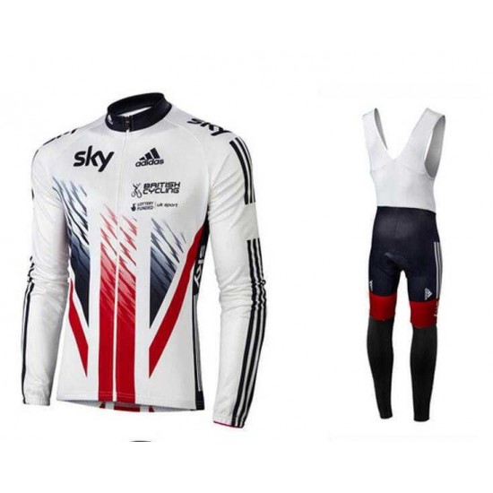 2016 SKY British Winter Fahrradbekleidung Radtrikot Langarm+Lang Trägerhose vliezen Rot weiß I4V7P 2016 SKY British Winter Fahrradbekleidung Radtrikot Langarm+Lang Trägerhose vliezen Rot weiß I4V7P