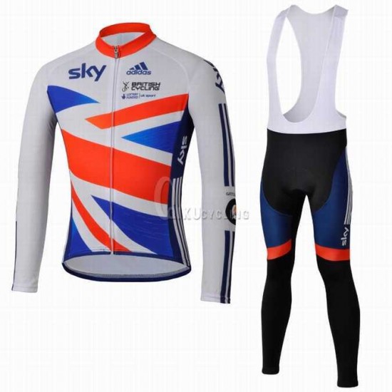 Teams Sky Great Britain Regno Unito Fahrradbekleidung Radtrikot Langarm+Lang Trägerhose Bib 7FU2S Teams Sky Great Britain Regno Unito Fahrradbekleidung Radtrikot Langarm+Lang Trägerhose Bib 7FU2S