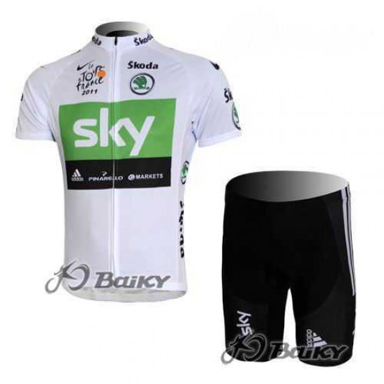 SKY Pro Team Radbekleidung Radtrikot Kurzarm und Fahrradhosen Kurz weiß grün R57HC SKY Pro Team Radbekleidung Radtrikot Kurzarm und Fahrradhosen Kurz weiß grün R57HC