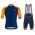 TOUR DOWN UNDER 2020 Fahrradbekleidung Kurzamtrikot+Trägerhose kurz Blau