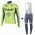 2016 Tinkoff Fahrradbekleidung Radtrikot Langarm+Lang Trägerhose vliezen lichtgrün 3AWZ7