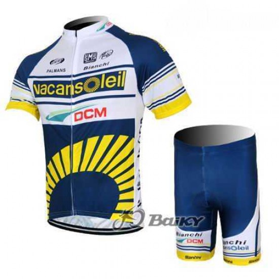 2012 Vacansoleil-DCM Radbekleidung Radtrikot Kurzarm und Fahrradhosen Kurz weiß blau gelb L4LU2 2012 Vacansoleil-DCM Radbekleidung Radtrikot Kurzarm und Fahrradhosen Kurz weiß blau gelb L4LU2