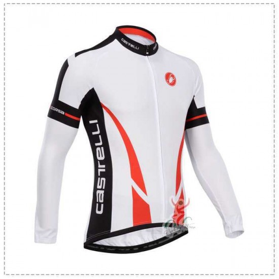 Castelli 2014 Fahrradbekleidung Radtrikot Langarm weiß Rot 9ESP7 Castelli 2014 Fahrradbekleidung Radtrikot Langarm weiß Rot 9ESP7