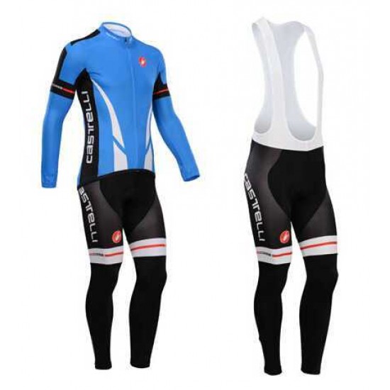 Castelli 2014 Fahrradbekleidung Set Langarmtrikot+Lange Trägerhose blau 76IUS Castelli 2014 Fahrradbekleidung Set Langarmtrikot+Lange Trägerhose blau 76IUS