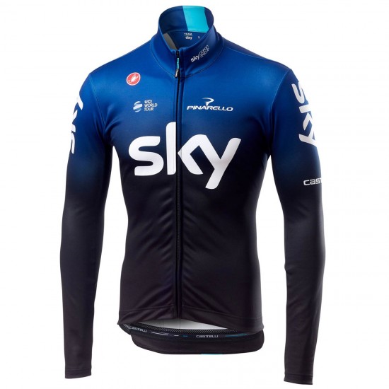 TEAM SKY 2019 Thermal Fahrradbekleidung Radtrikot Langarm CT91Q TEAM SKY 2019 Thermal Fahrradbekleidung Radtrikot Langarm CT91Q