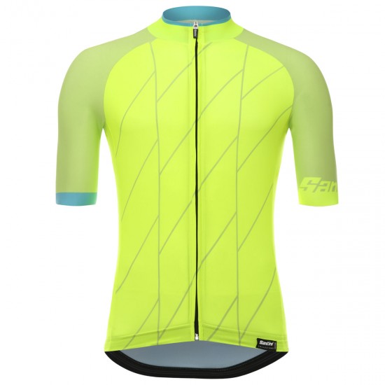 Santini Ace gelb fluo Fahrradbekleidung Radtrikot IXHOU Santini Ace gelb fluo Fahrradbekleidung Radtrikot IXHOU