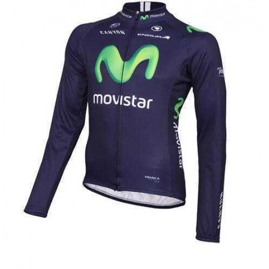 2016 Movistar Fahrradbekleidung Radtrikot Langarm vliezen blau 3G23L 2016 Movistar Fahrradbekleidung Radtrikot Langarm vliezen blau 3G23L