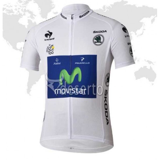 Movistar Tour de France weiß Fahrradtrikot Radsport 8YJ7W Movistar Tour de France weiß Fahrradtrikot Radsport 8YJ7W