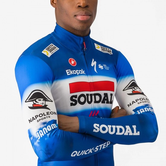 Bekleidung Herren Castelli Soudal Quick-Step 2024 Thermal langarm trikot Bekleidung Herren Castelli Soudal Quick-Step 2024 Thermal langarm trikot