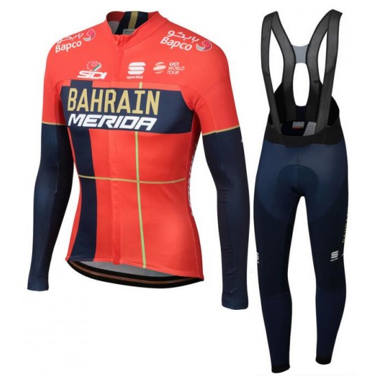 Team Bahrain Merida 2019 Fahrradbekleidung Set Langarmtrikot+Lange Trägerhose UQM9I Team Bahrain Merida 2019 Fahrradbekleidung Set Langarmtrikot+Lange Trägerhose UQM9I