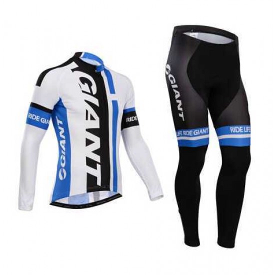 Kopen Giant 2014 Fahrradbekleidung Set Langarmtrikot+Lange Radhose blau weiß LA59F Kopen Giant 2014 Fahrradbekleidung Set Langarmtrikot+Lange Radhose blau weiß LA59F