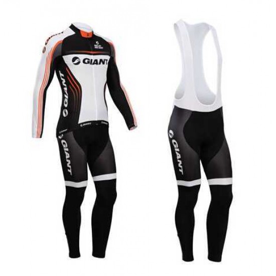 Kopen Giant 2014 Fahrradbekleidung Set Langarmtrikot+Lange Trägerhose Schwarz weiß YQCMF Kopen Giant 2014 Fahrradbekleidung Set Langarmtrikot+Lange Trägerhose Schwarz weiß YQCMF