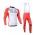 2014 Katusha Fahrradbekleidung Set Langarmtrikot+Lange Trägerhose Rot weiß W6A2L