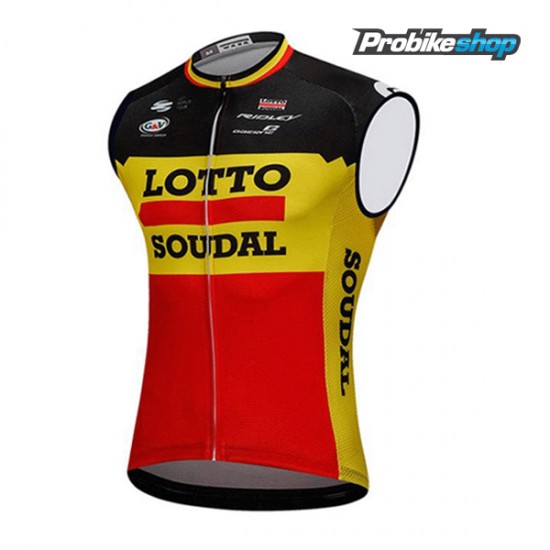 2018 Lotto Soudal Schwarz gelb Rot Mouwloze KVJB1 2018 Lotto Soudal Schwarz gelb Rot Mouwloze KVJB1