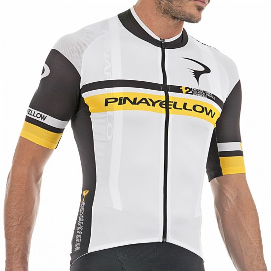 Pinarello 12th Tour de France Fahrradbekleidung Radtrikot Schwarz weiß K0OEF Pinarello 12th Tour de France Fahrradbekleidung Radtrikot Schwarz weiß K0OEF