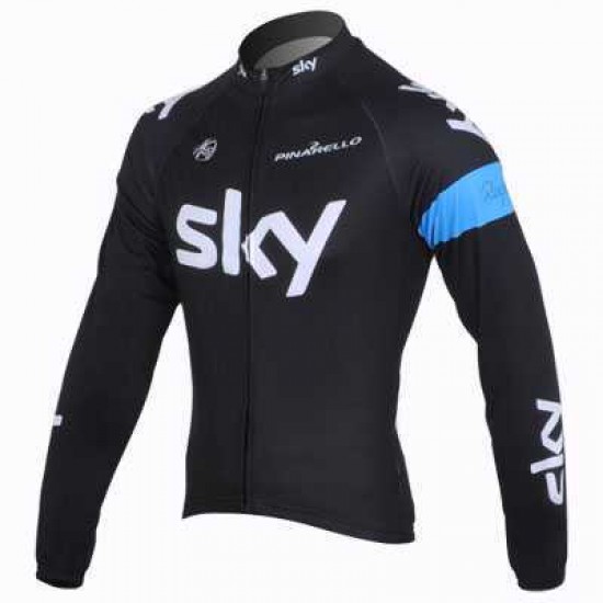 2013 Teams Sky Fahrradbekleidung Radtrikot Langarmen Schwarz blau NO4O1 2013 Teams Sky Fahrradbekleidung Radtrikot Langarmen Schwarz blau NO4O1