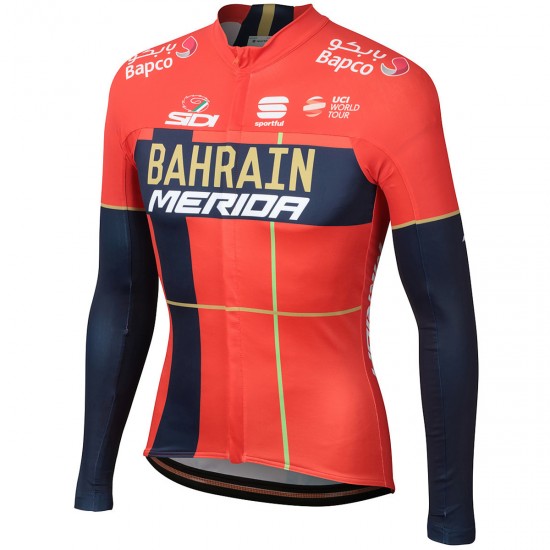 Team Bahrain Merida 2019 Fahrradbekleidung Radtrikot Langarm ULUTD Team Bahrain Merida 2019 Fahrradbekleidung Radtrikot Langarm ULUTD